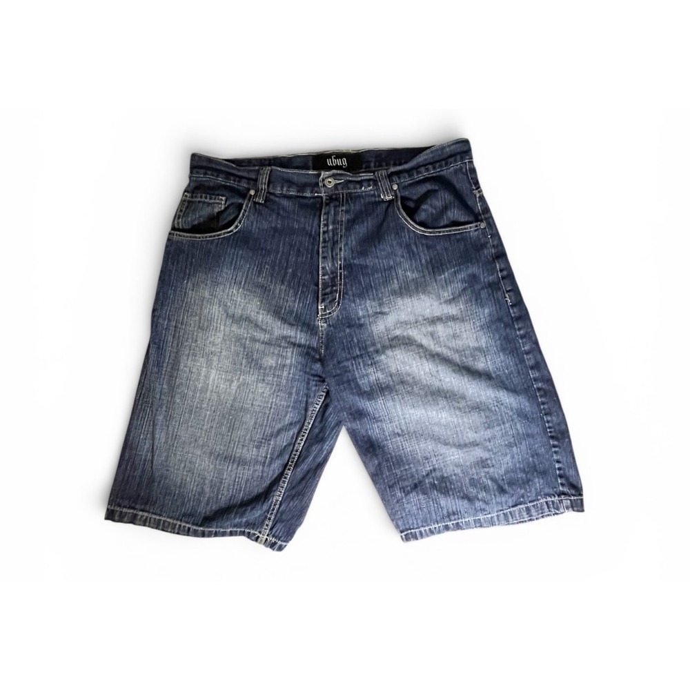 Ubug Men's Y2K Baggy‎ Denim Shorts 38x13 1/2 Cotton